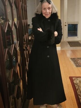 Fur COAT, Marvin Richards Wool And Fur Coat. Long Fur Trench Coat
